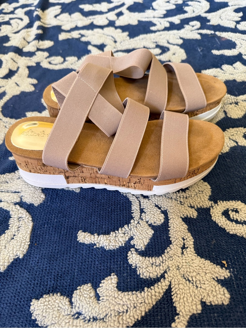 Altar’d State Cork Platform Wedge Size 38 Bandage Wrap Sandals